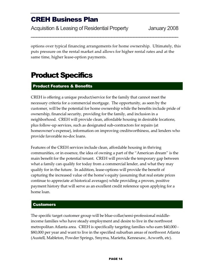 rental property business plan