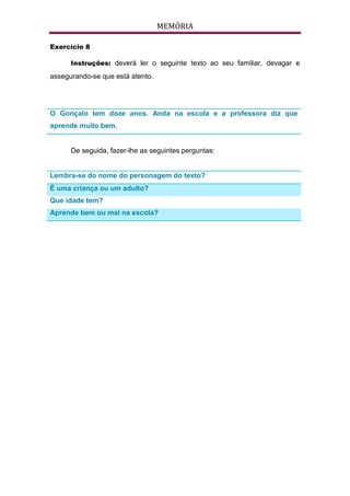 Exercícios de estimulação - Alzheimer