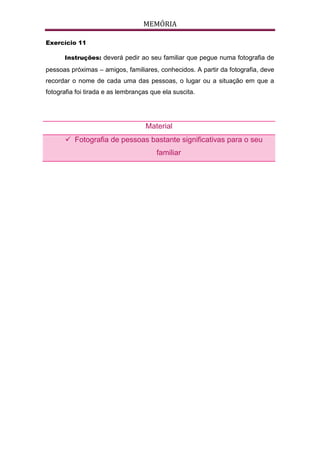 Exercícios de estimulação - Alzheimer