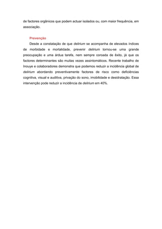 Delírio no paciente Idoso