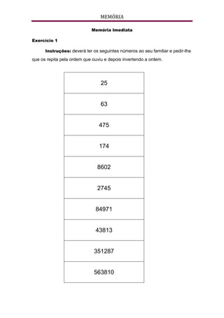 Exercícios de Estmulação