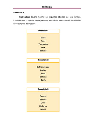 Exercícios de Estmulação