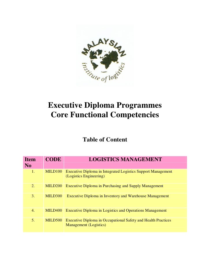 Diploma in integrated logistics management