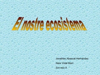El nostre ecosistema Jonathan Abascal Hernàndez Aleix Vidal Mani 2on eso A 