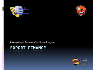 Export Finance International Business Certificate Program 1 