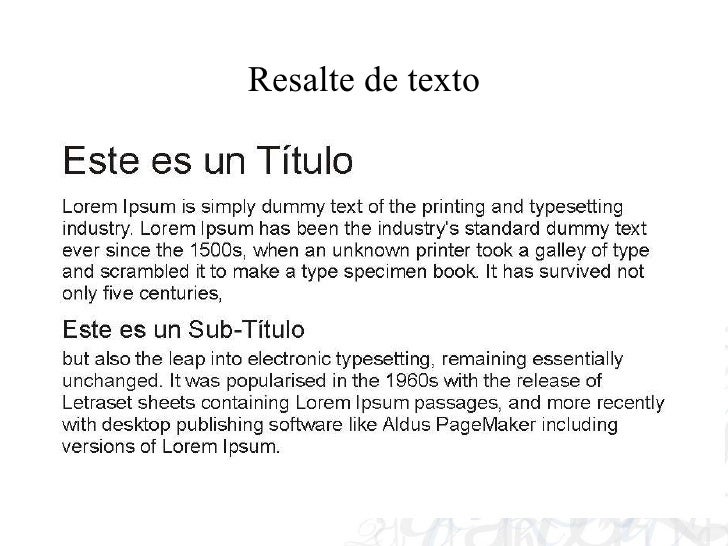 El Bloque De Texto