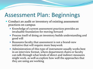 Assessment Planning