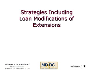 Strategies Including Loan Modifications of Extensions 