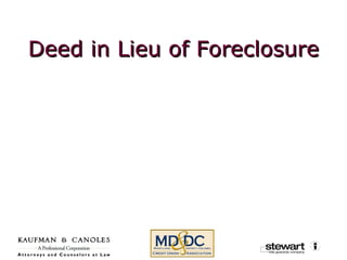 Deed in Lieu of Foreclosure 