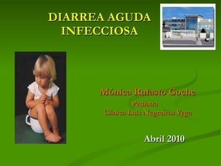 Mónica Rufasto Goche   Pediatra    Clínica Luis Negreiros Vega Abril 2010 DIARREA AGUDA INFECCIOSA 