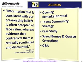 Microsoft Building Talent Communities