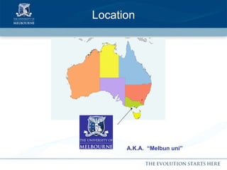 Location   A.K.A.  “Melbun uni”                                                                              