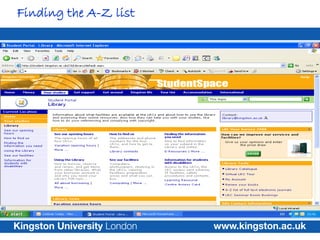 Finding the A-Z list
 