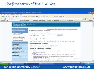 The first screen of the A-Z list
 