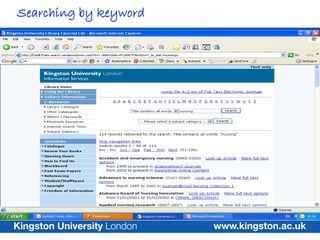 Searching by keyword
 