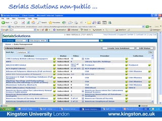 Serials Solutions non-public …
 