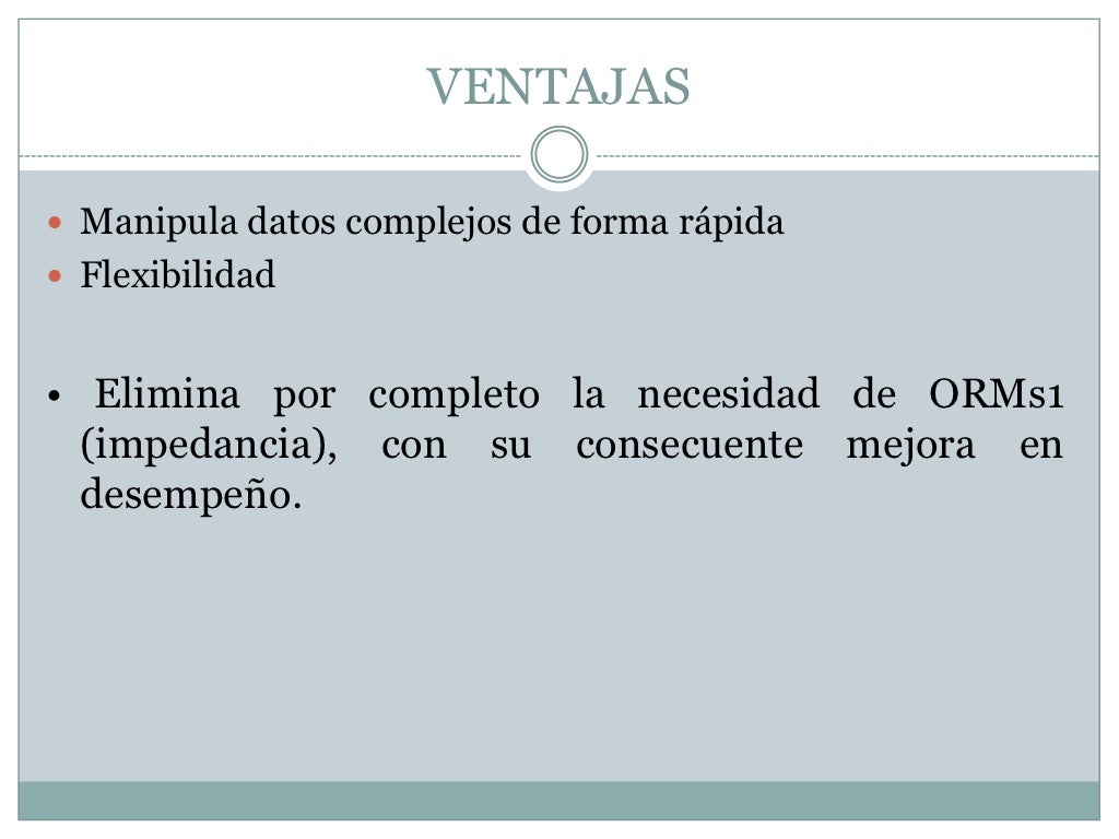 BASE DE DATOS ORIENTADO A OBJETOS BASE DE DATOS ORIENTADO A OBJETOS