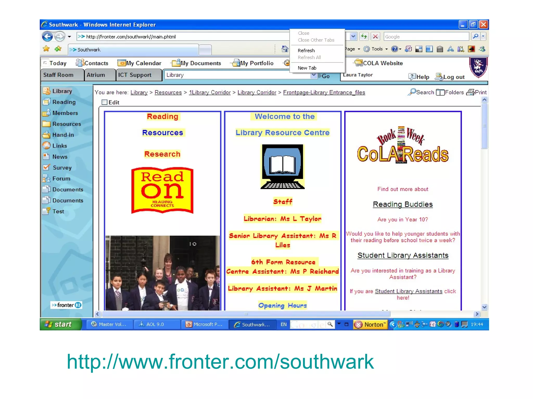 http:// www.fronter.com/southwark 