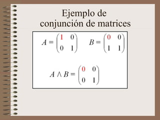 Ejemplo de  conjunción de matrices 