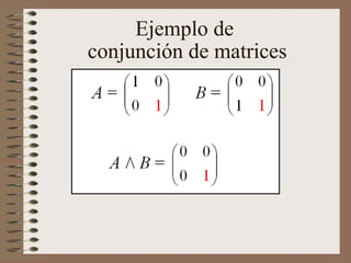 Ejemplo de  conjunción de matrices 