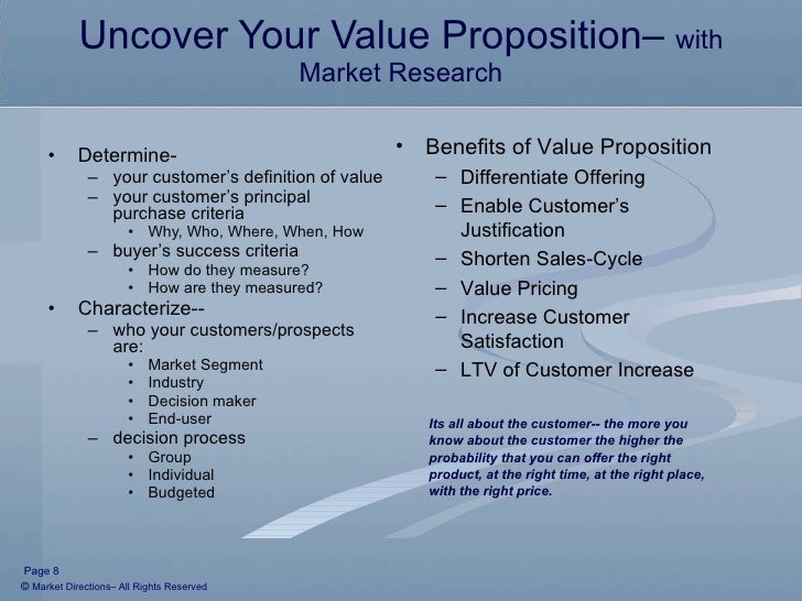 customer value proposition in value markets Customer value propositions 01a homa note - customer value proposition r082406 simply stated, “value” is the relationship between the benefits that a customer gets from a product (or service) and the costs the customer incurs acquiring it. customer value proposition in value markets Customer value propositions 01a homa note - customer value proposition r082406 simply stated, “value” is the relationship between the benefits that a customer gets from a product (or service) and the costs the customer incurs acquiring it.