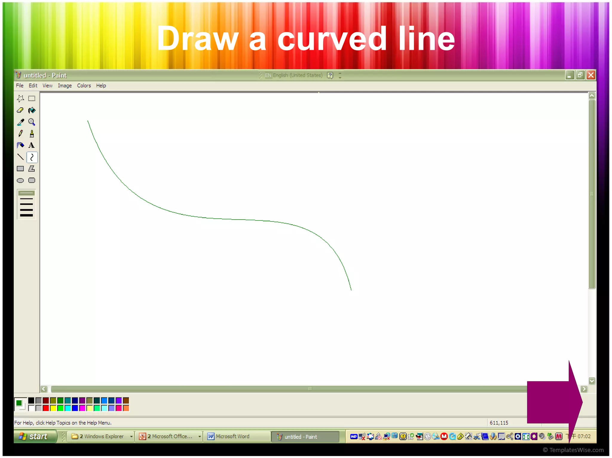 Open Paint Application START ALL PROGRAMS ACCESSORIES PAINT 1 2 3 4