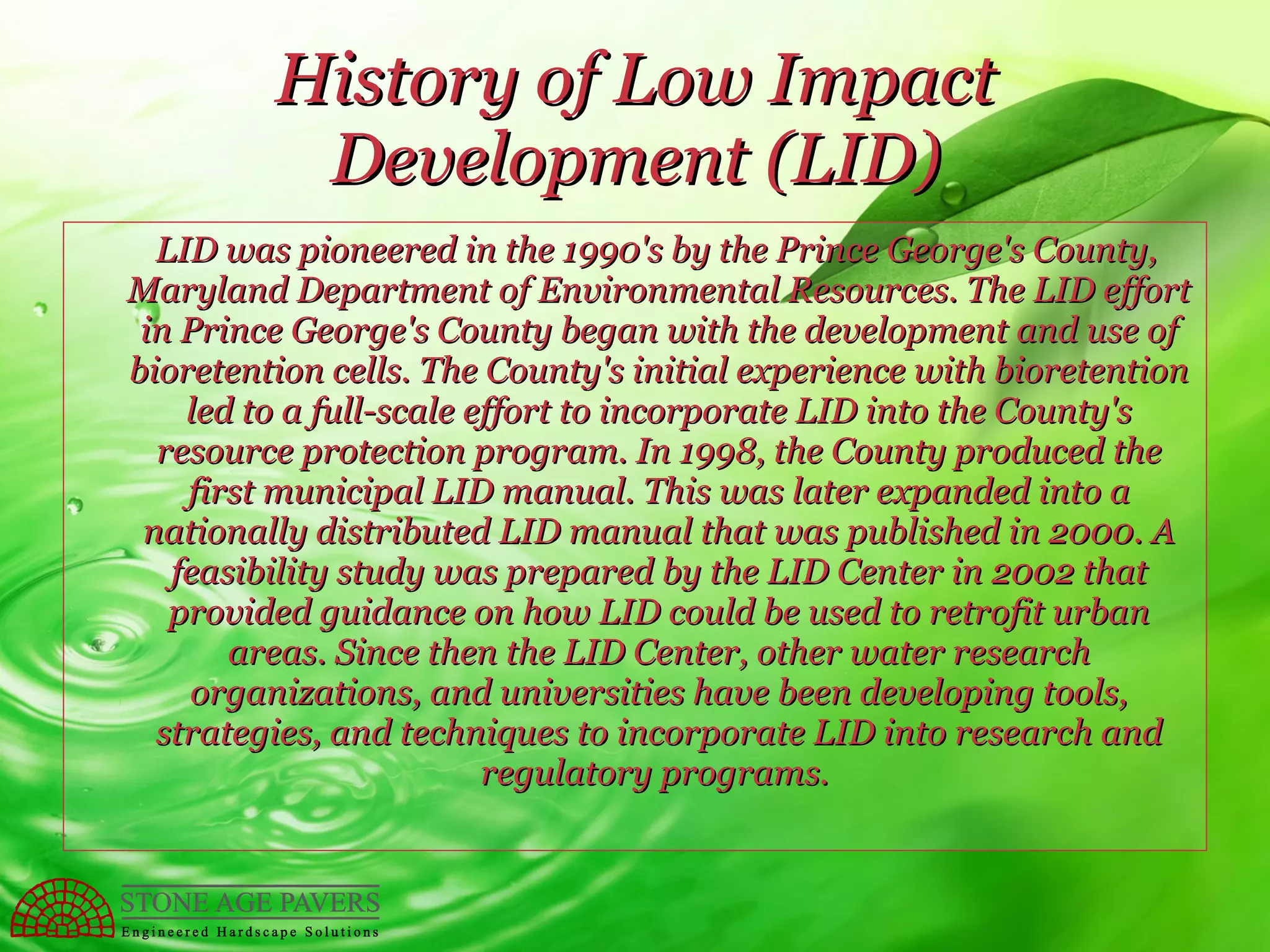 Low Impact Development / Green Infrastructure | PPT