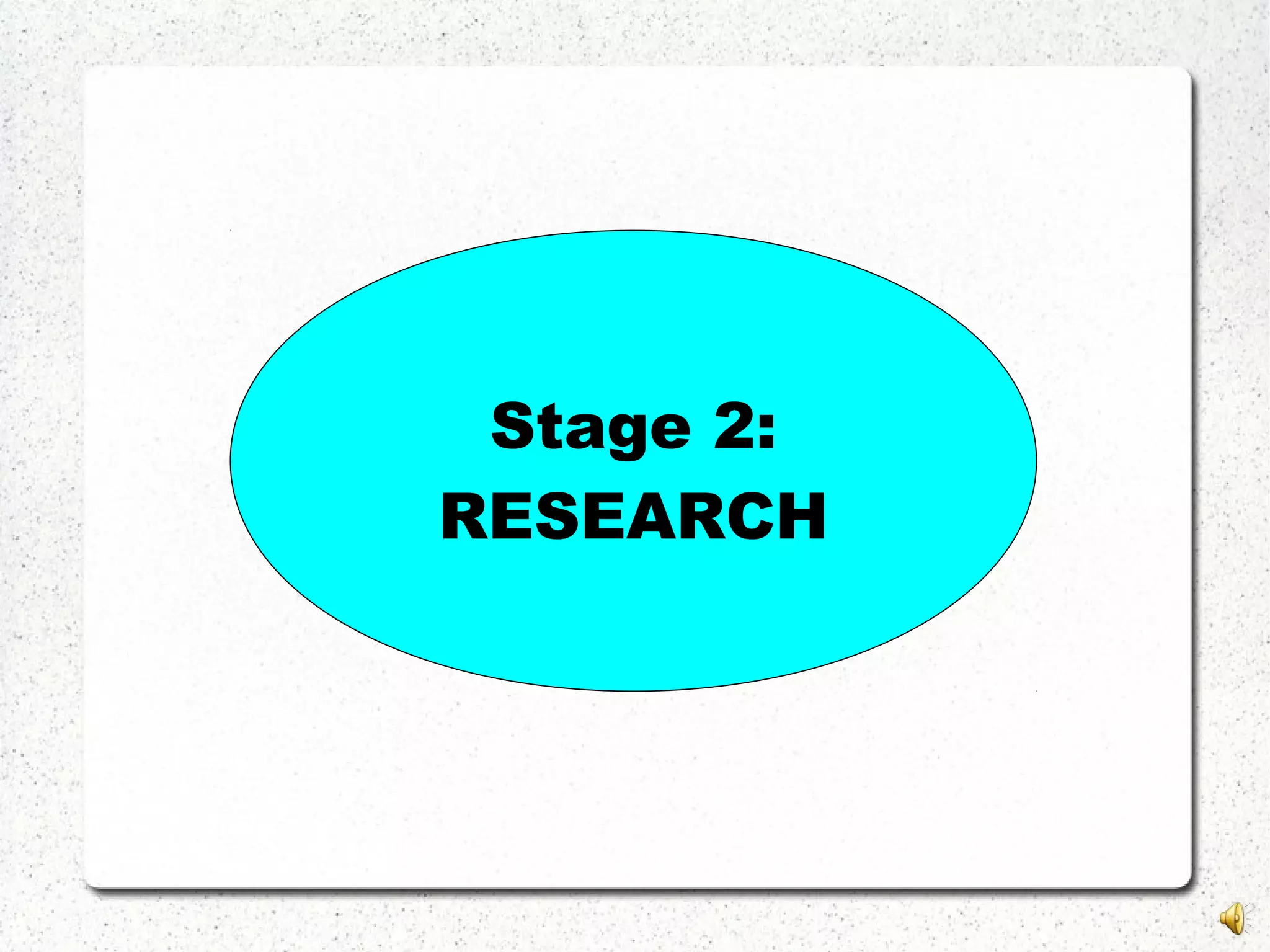 Stage 2:
RESEARCH
 