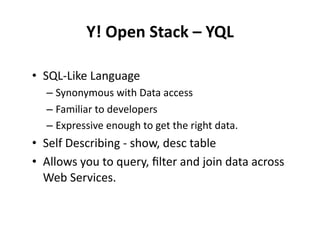 The Yahoo Open Stack