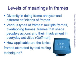 Some Methodological Thoughts on Using Text Mining for Frame Analysis of Media Content