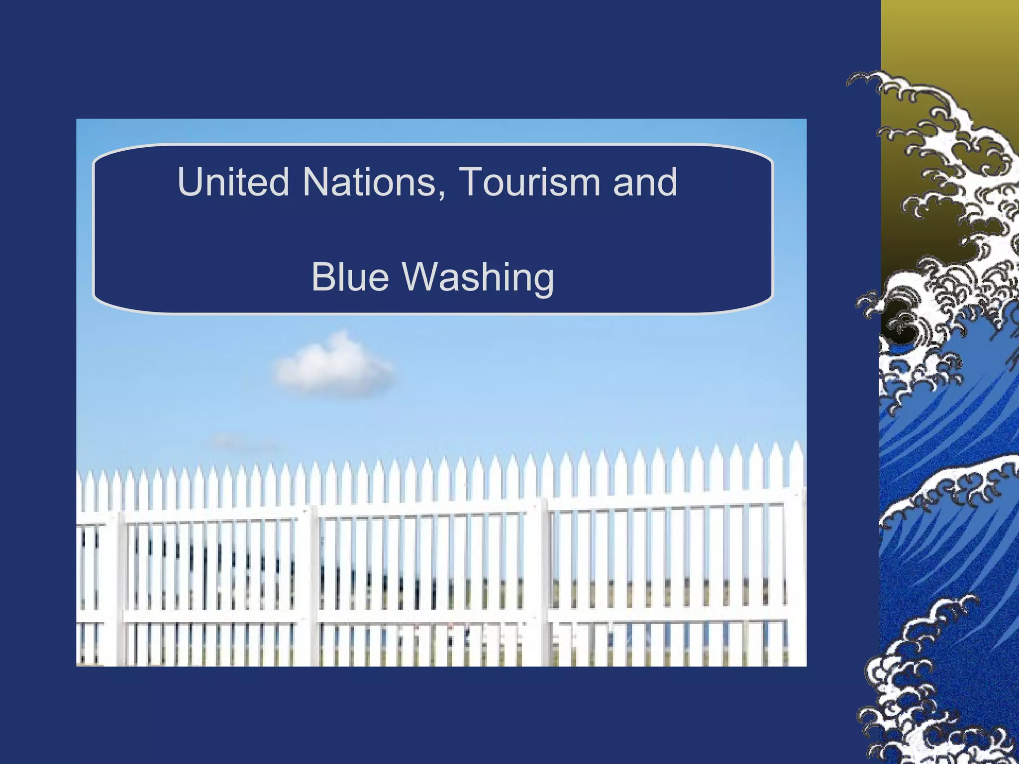 United Nations, Tourism and  Blue Washing 