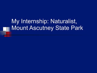 My Internship: Naturalist, Mount Ascutney State Park 