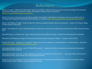 Relevant stakeholders (parents and care givers) are able to readily view students learning – they can identify improvements in students work over time and be aware of learning needs in the future(Queensland Studies Authority, 2008) 