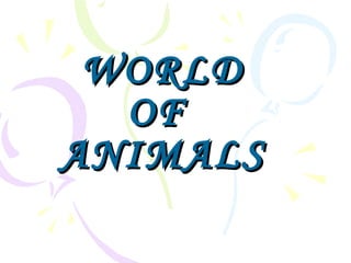 WORLD OF  ANIMALS 