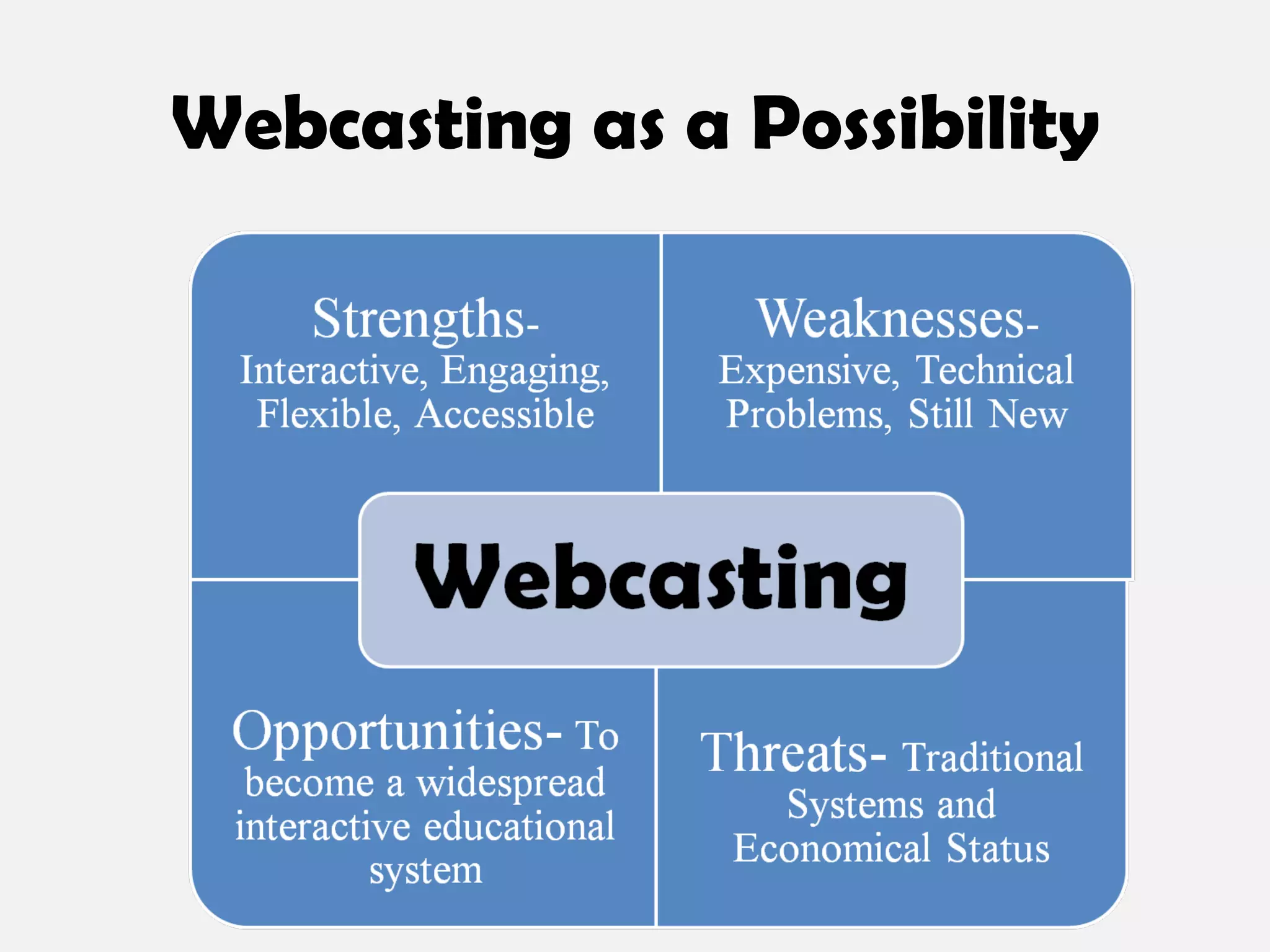 Webcasting as a Possibility 