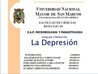 Lenguaje y Redacción La Depresión 
