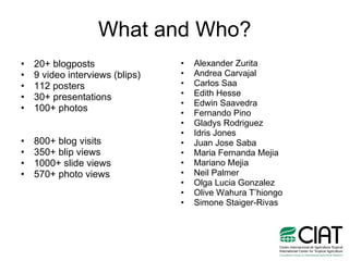 Accessibility and Availability of CIAT Research Results: Progress Update