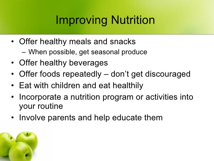 Programs Offer Healthy Foods Programs Offer Healthy Foods