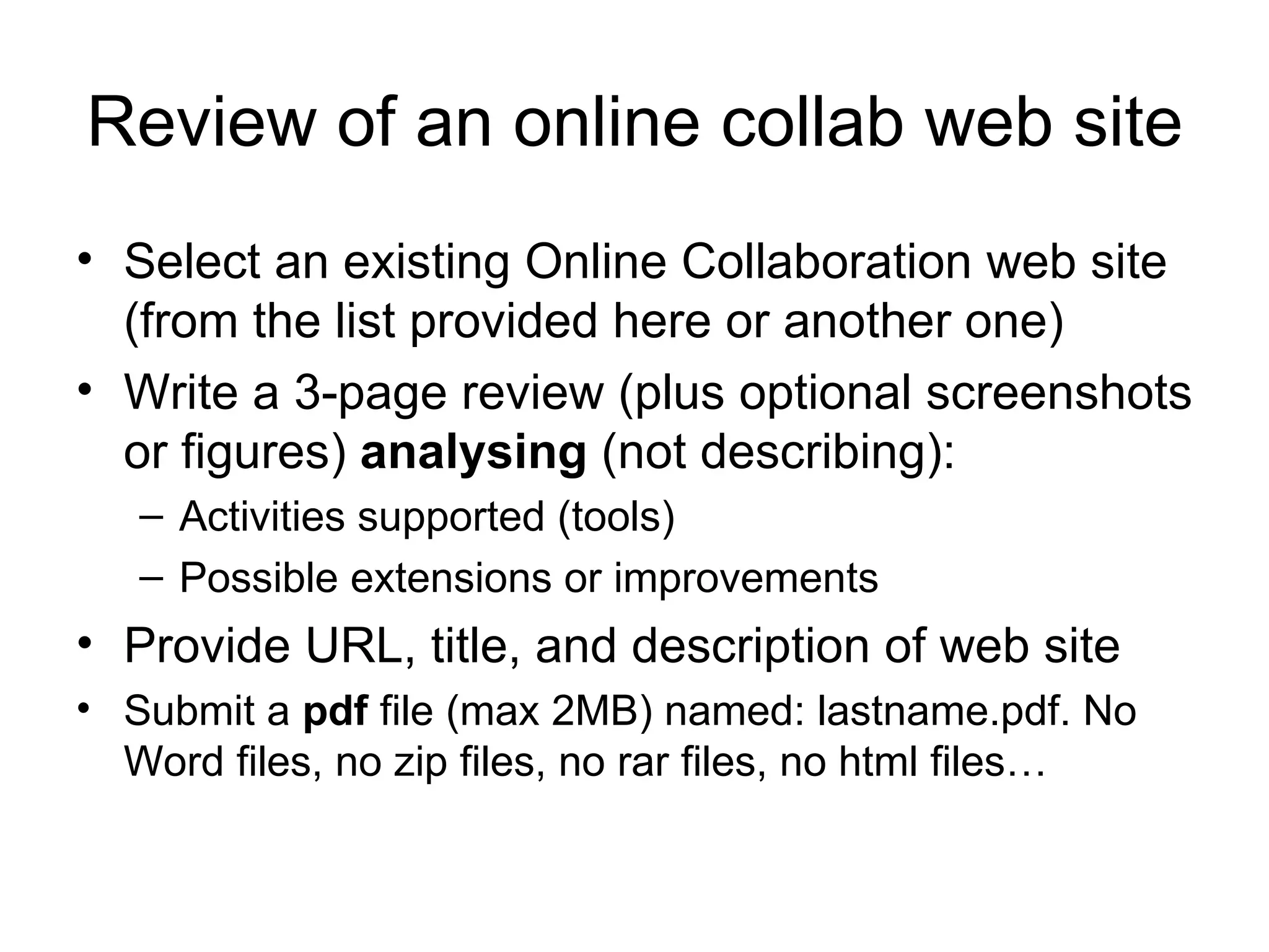 Web 2.0 Online Collaboration examples