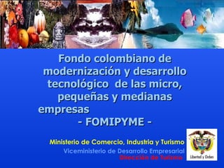 Fondo colombiano de modernización y desarrollo tecnológico  de las micro, pequeñas y medianas empresas  - FOMIPYME - 