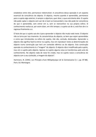 Texto de Hartman sobre fenomenologia