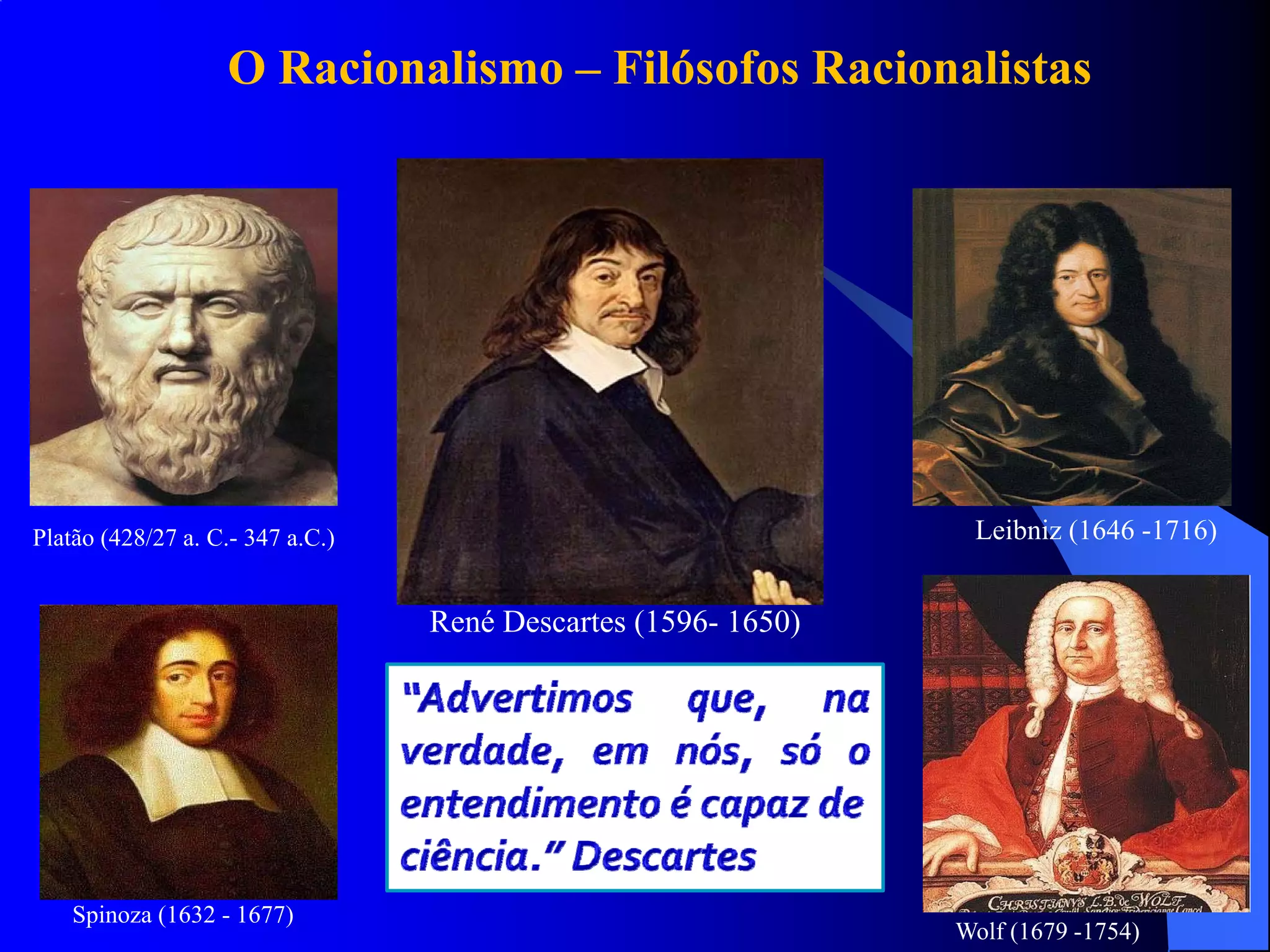 O empirismo e o racionalismo
