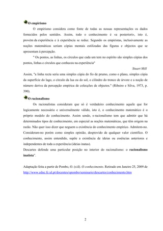 O empirismo e o racionalismo