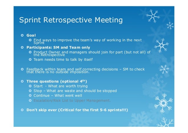 sprint retrospective questions
