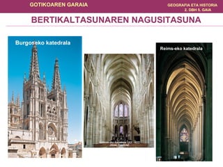 Reims-eko katedrala Burgoseko katedrala BERTIKALTASUNAREN NAGUSITASUNA 