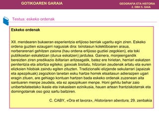 Testua: eskeko ordenak Eskeko ordenak XII.  m endearen bukaeran esperientzia erlijioso berriak ugaritu egin ziren. Eskeko ordena guztien ezaugarri nagusiak dira: txirotasun kolektiboaren araua, norberarenari gehitzen zaiona (hau ordena erlijioso guztiei zegokien), eta toki publikoetan eskaletzan  (durua eskatzen)  jardutea. Gainera, monjeengandik bereizten ziren predikazio ibiltarian aritzeagatik, batez ere hirietan, herriari eskatzen penitentzia eta aitortza egiteko; gaixoak bisitatu, hilzorian zeudenak artatu eta euren elizkoien hilobiak zaindu egiten zituzten. Tradizionalki elizjende sekularrari (apaizak eta apezpikuak) zegozkion lanetan esku hartze horrek etsaitasun adierazpen ugari eragin zituen, are gehiago kontuan hartzen bada eskeko ordenak zuzenean aita santuaren menpe zeudela, eta ez apezpikuen menpe. Honi gehitu behar zaio unibertsitateetako ikasle eta irakasleen ezinikusia, hauen artean frantziskotarrak eta domingotarrak oso goiz sartu baitziren. C. CABY, «Ora et lavora»,  Historiaren abentura,  29. zenbakia 