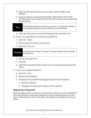 Developing Dynamic PeopleSoft Field Security Applications:A PeopleSoft ...