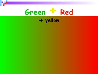 Green   +  Red    yellow 