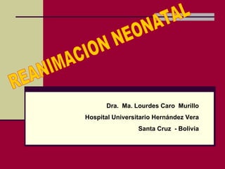 Dra. Ma. Lourdes Caro Murillo
Hospital Universitario Hernández Vera
                 Santa Cruz - Bolivia
 