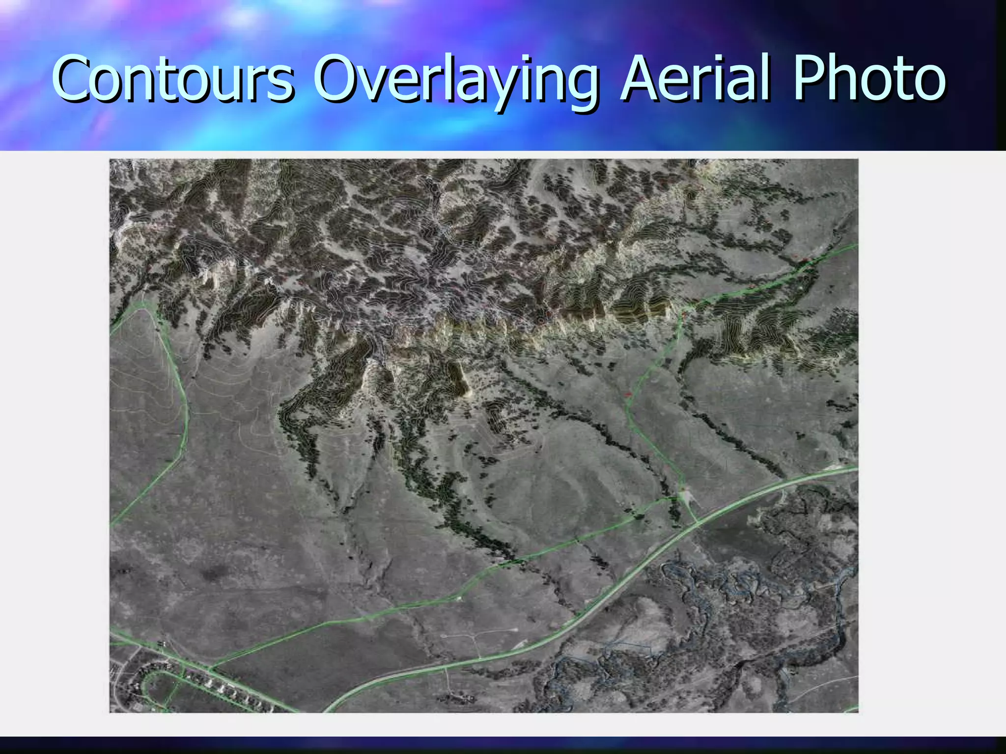 Contours Overlaying Aerial Photo 